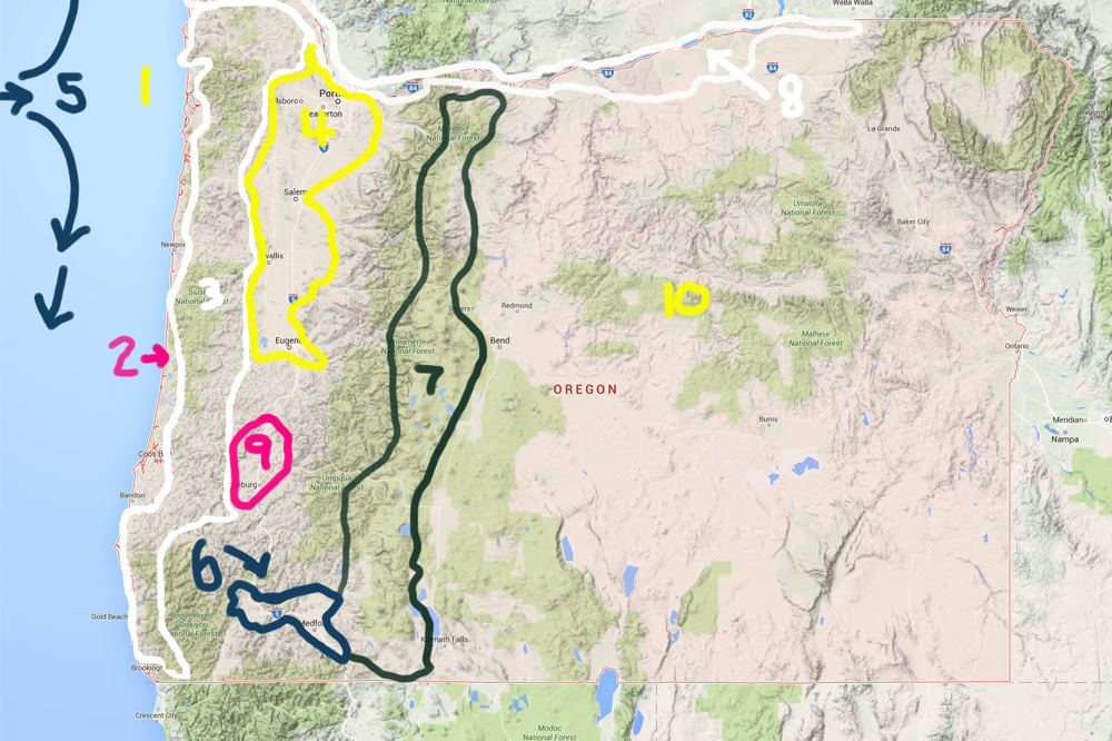 Oregon Climate and Sunshine Map [A Repost] - Jesse Richardson